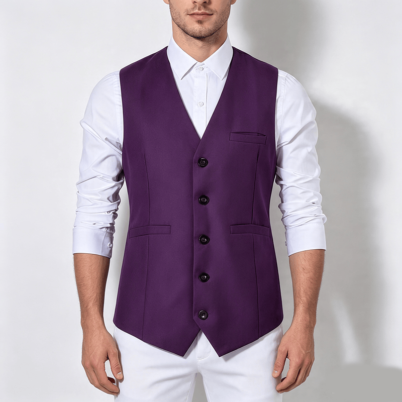 Men's Multi Color Spring Autumn Daily Business Suit Vest - image 1