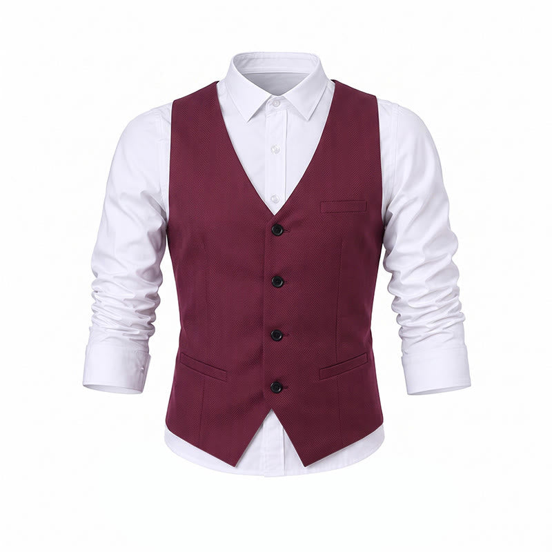 Men's All Season Work Waistcoat Daily Wedding Banquet Suit Vest - image 16