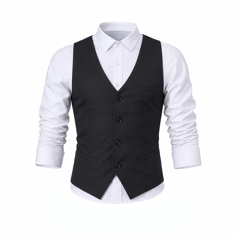 Men's All Season Work Waistcoat Daily Wedding Banquet Suit Vest - image 12