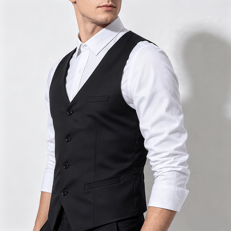 Men's All Season Work Waistcoat Daily Wedding Banquet Suit Vest - image 2