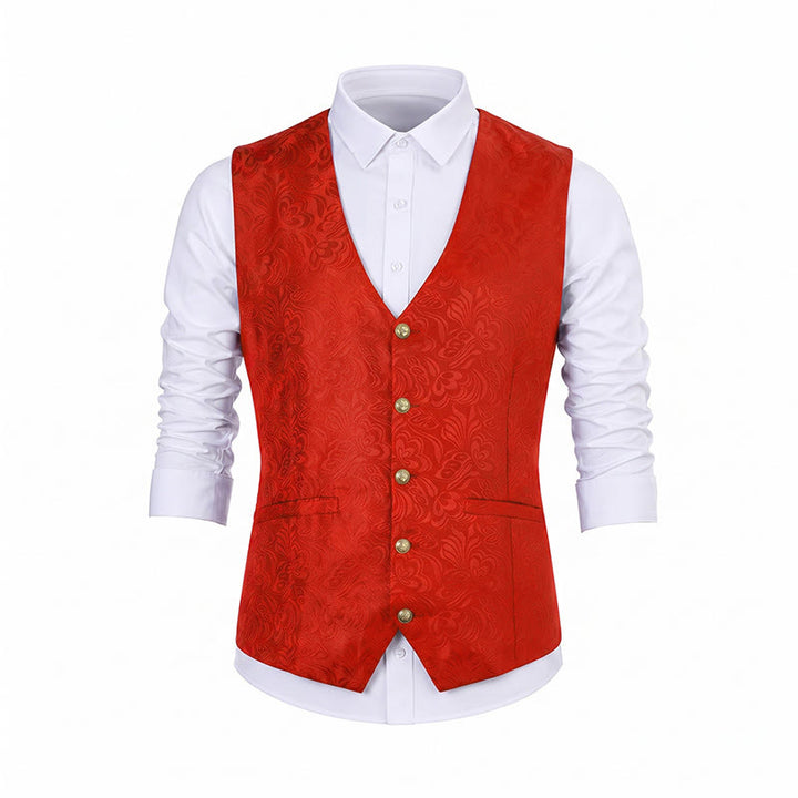 Men's Jacquard Textured Casual Halloween Party Suit Vest - image 18