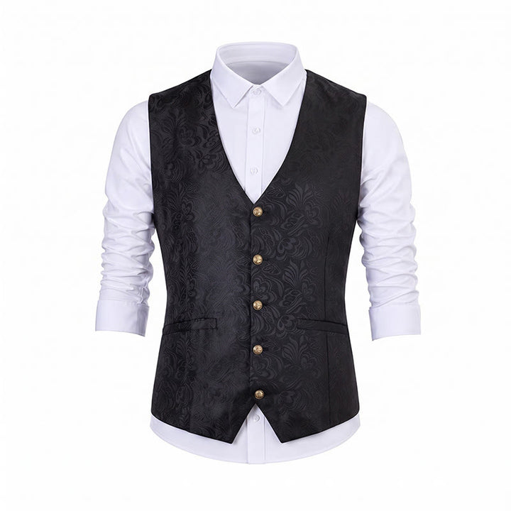 Men's Jacquard Textured Casual Halloween Party Suit Vest - image 17