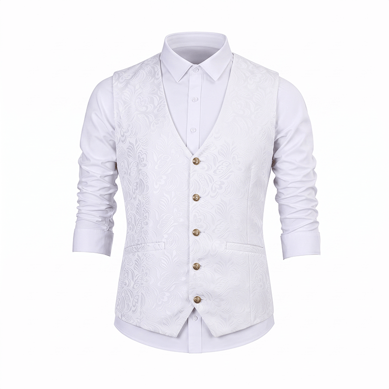 Men's Jacquard Textured Casual Halloween Party Suit Vest - image 16