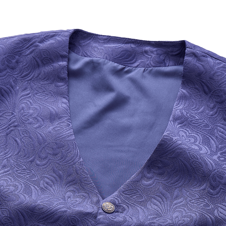 Men's Jacquard Textured Casual Halloween Party Suit Vest - image 9