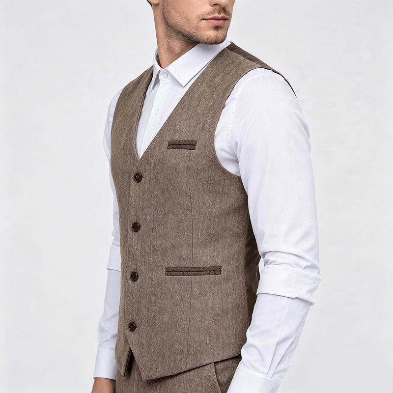 Men's Vintage Textured All Season Casual Suit Vest - image 2