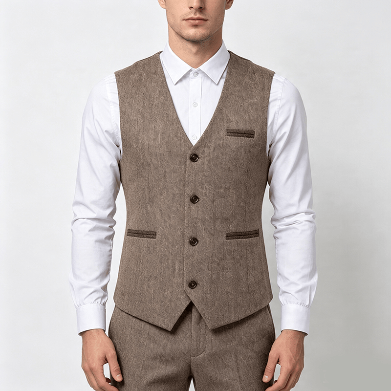 Men's Vintage Textured All Season Casual Suit Vest - image 1