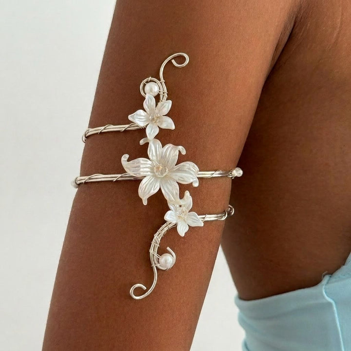 Ethereal Flower Pearl Buds Art Swirls Armlet - Style #6 - image 15