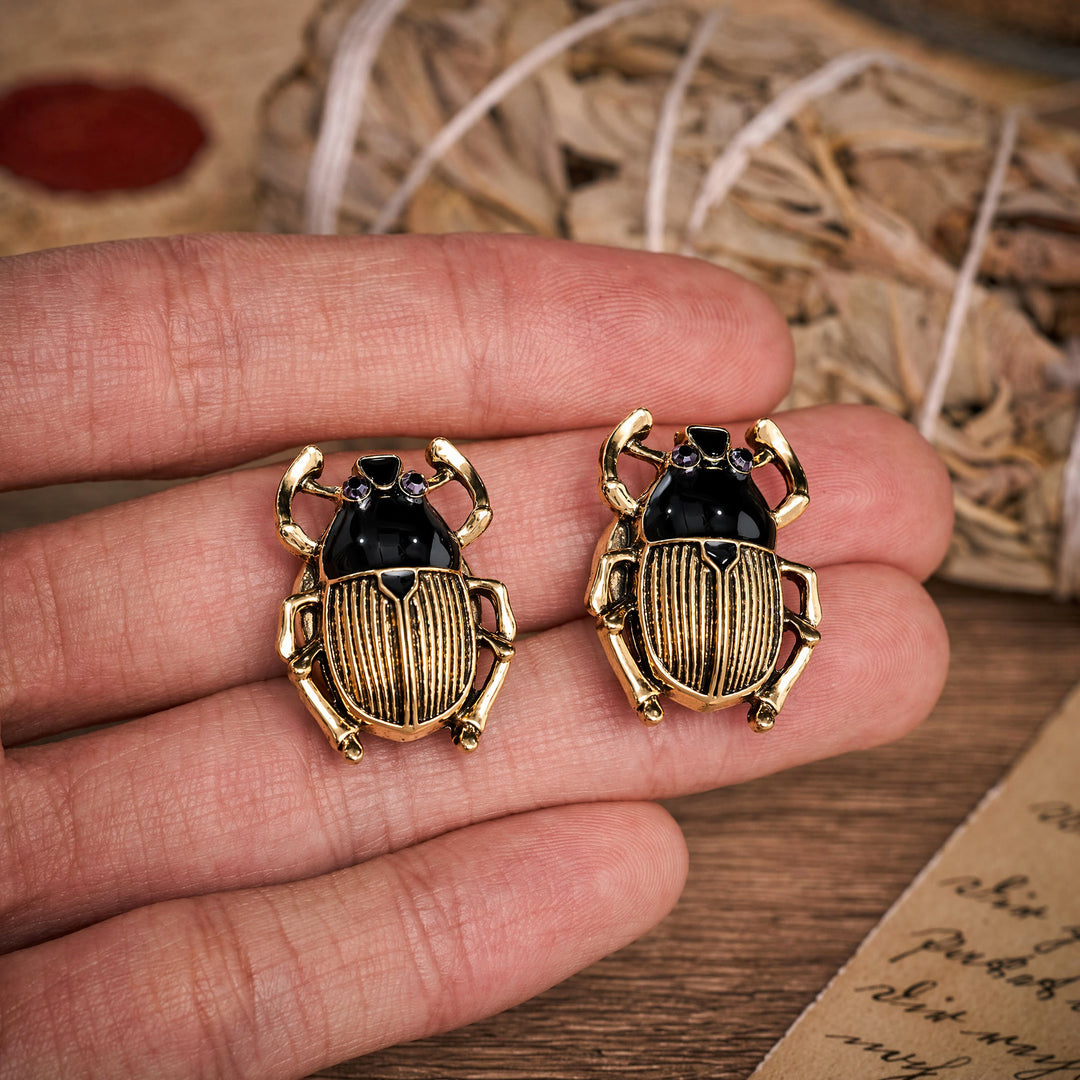 1 Pair Scarab Signet Snap-On Shirt Insect Button Covers - image 5