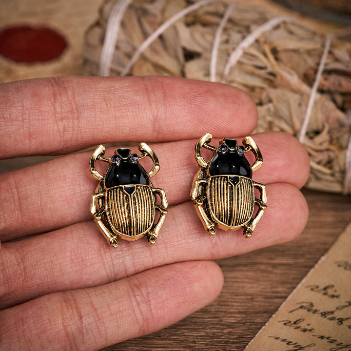 1 Pair Scarab Signet Snap-On Shirt Insect Button Covers - image 5