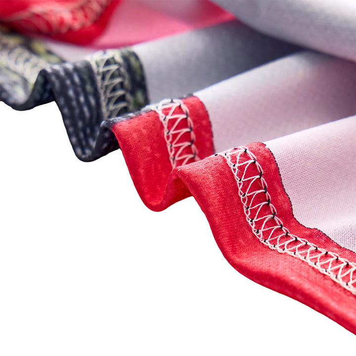 Street Style Color Clash 3D Print Zip Collar Polo Shirt - image 7