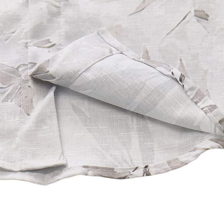 Men's Vintage Grey Leaf Floral Print Light Mature Casual Shirt - image 6