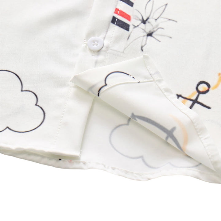 Men's Nautical Cocktail Palm Print Hawaiian Summer Short Sleeve Shirt - image 7