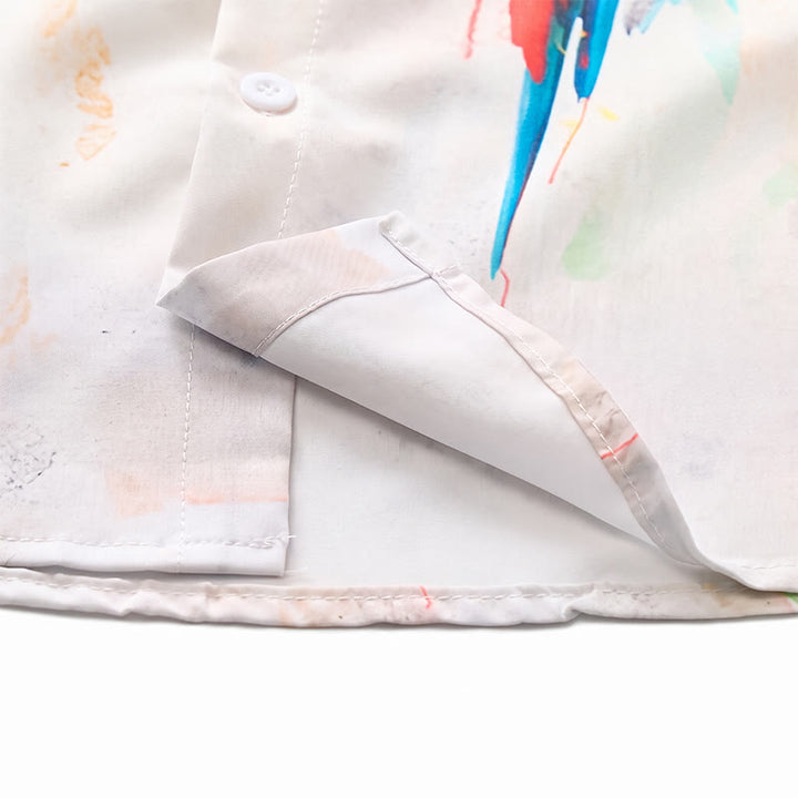 Men's Art Graffiti Parrot Color Block Hawaiian Shirt - image 8