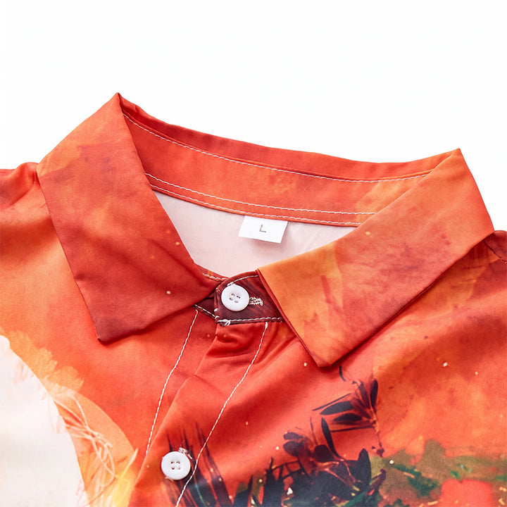 Men's Art Graffiti Parrot Color Block Hawaiian Shirt - image 4