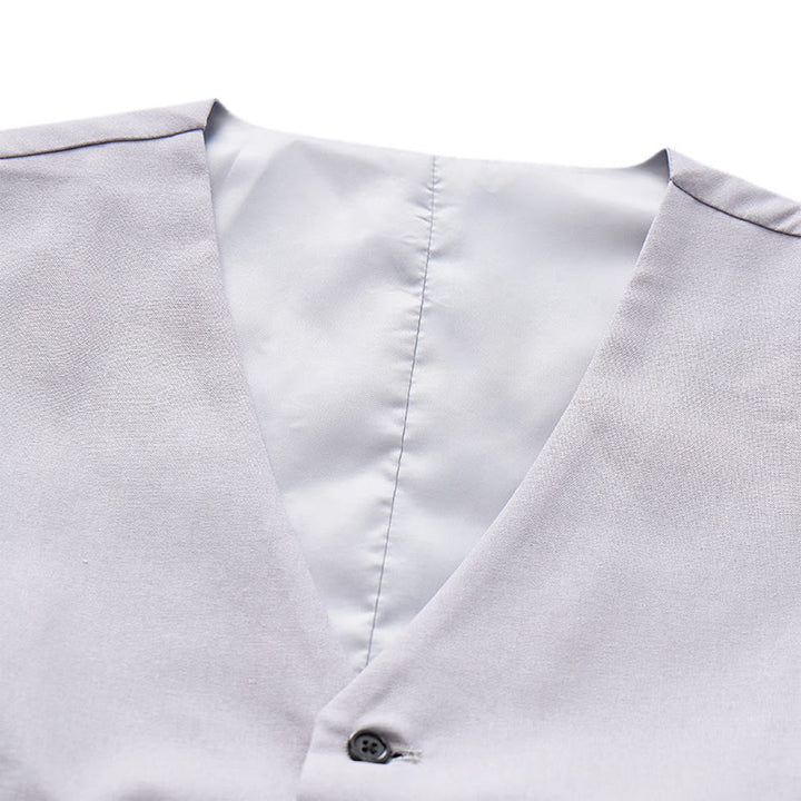 Groomsmen Linen Beach Wedding V-Neck Dress Vest - image 7