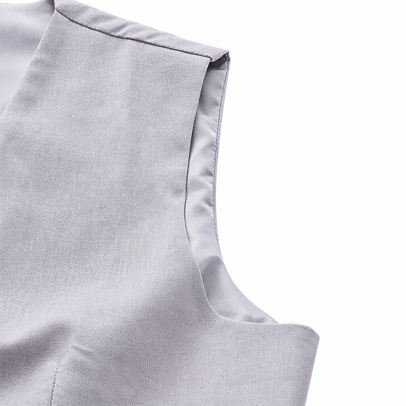 Groomsmen Linen Beach Wedding V-Neck Dress Vest - image 10