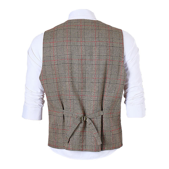 Vintage Heritage Style Checkered V-Neck Suit Vest - image 10