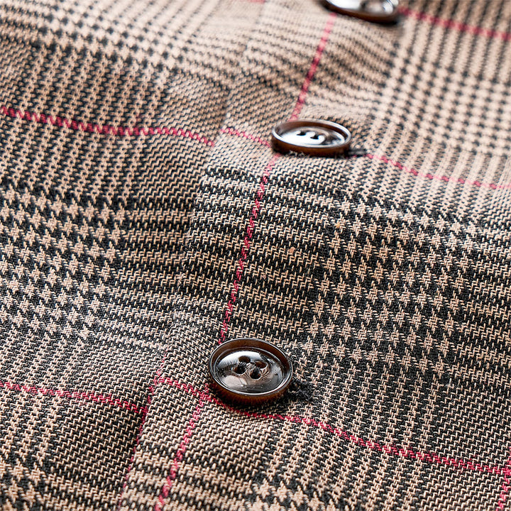 Vintage Heritage Style Checkered V-Neck Suit Vest - image 5