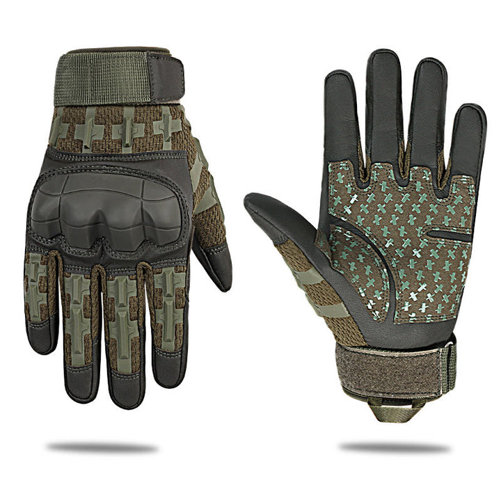 Shockproof Knuckle Protection Outdoor Tactical Gloves - Army Green - XL - image 0