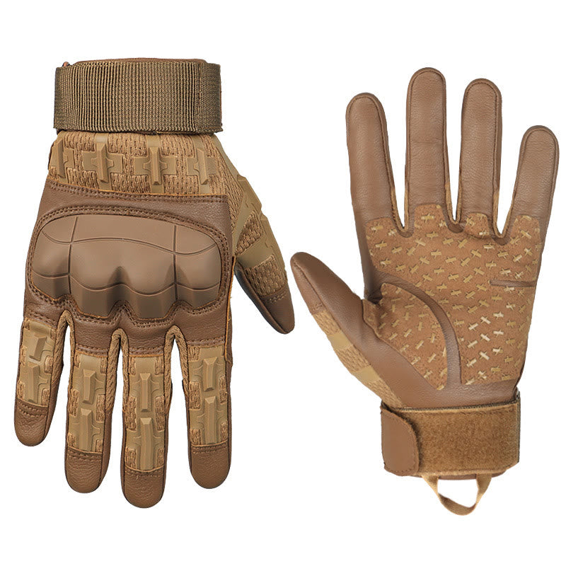 Shockproof Knuckle Protection Outdoor Tactical Gloves - Dark Khaki - XL - image 4