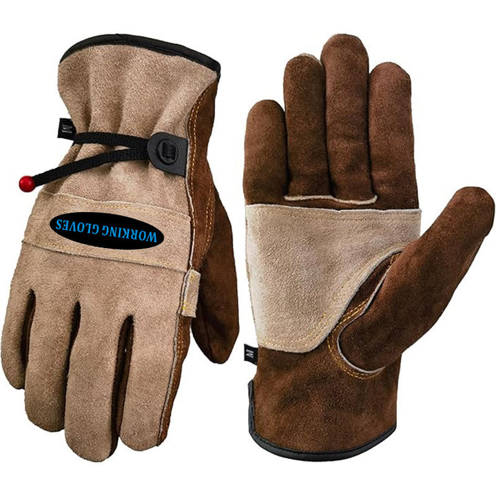 Heavy-Duty Safety Full Grain Leather Work Gloves - Brown - XL - image 0