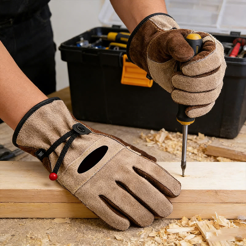 Heavy-Duty Safety Full Grain Leather Work Gloves - image 4