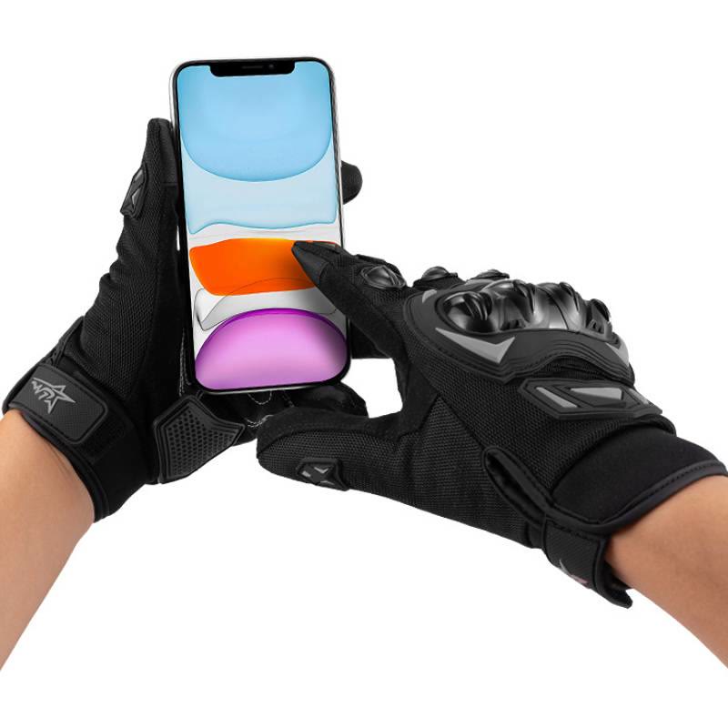 Full Finger Touchscreen Moto Gloves With Hard Knuckle Protection - image 3