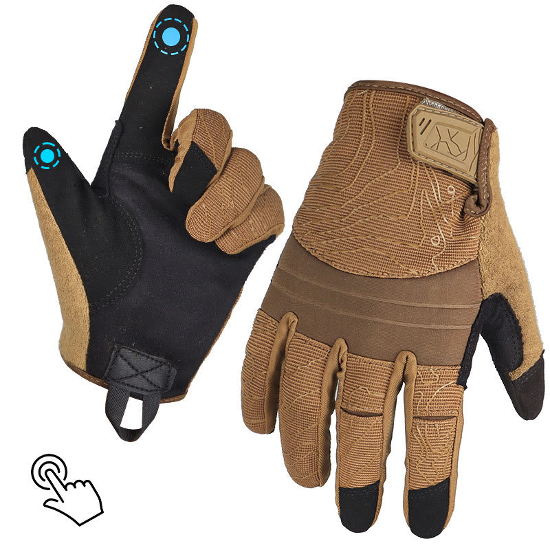 Breathable Touchscreen Mechanic Tactical Gloves - Dark Khaki - XL - image 4