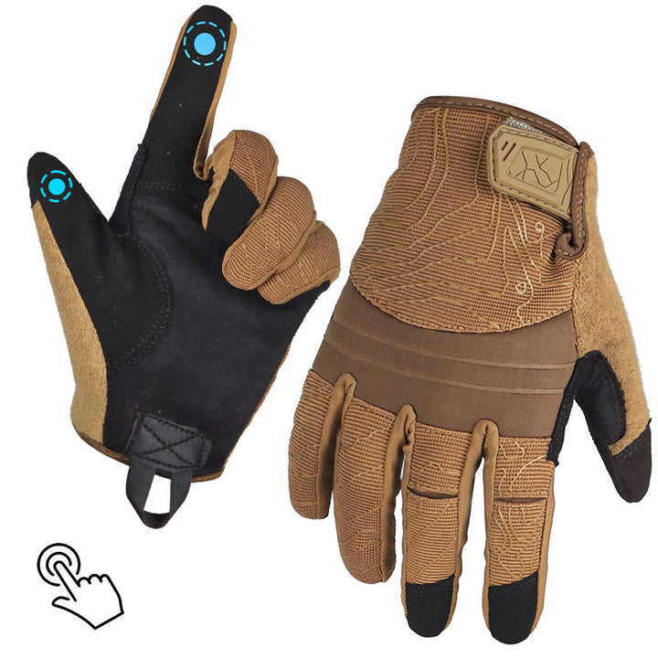 Breathable Touchscreen Mechanic Tactical Gloves - Dark Khaki - XL - image 4