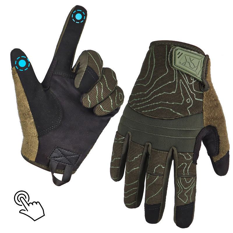 Breathable Touchscreen Mechanic Tactical Gloves - Army Green - XL - image 0