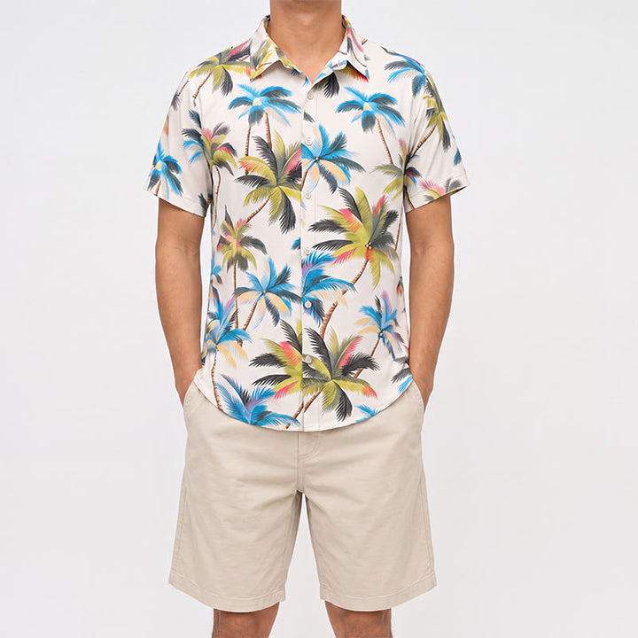 Men's Coconut Tree Printed Casual Vacation Shirt - image 1