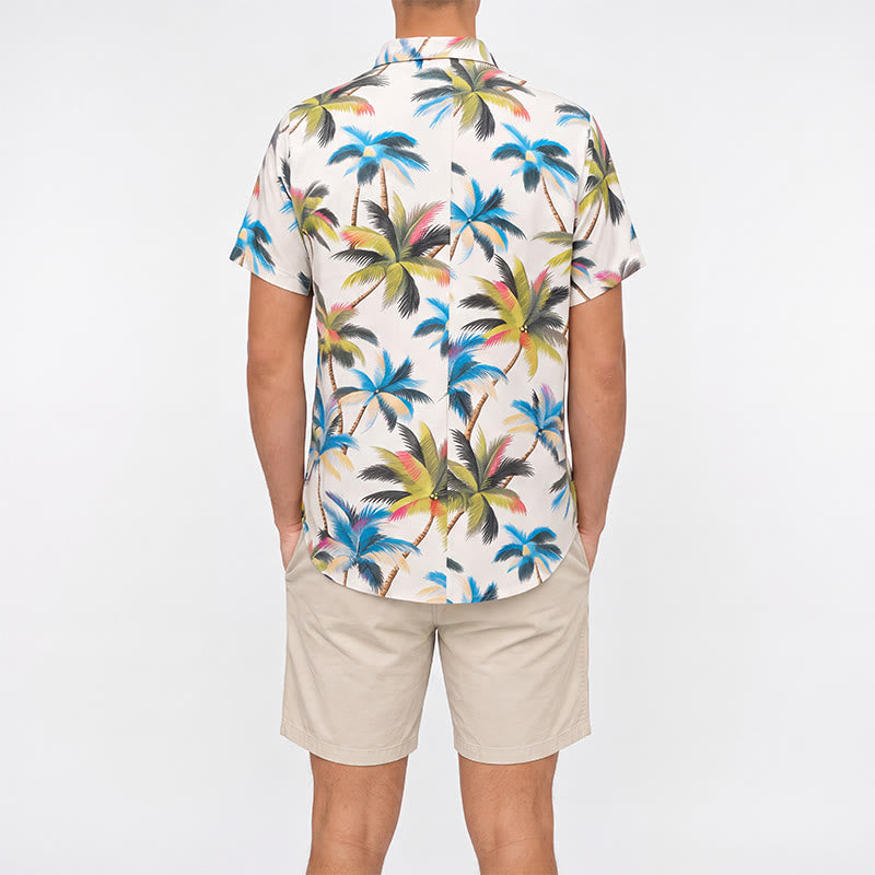 Men's Coconut Tree Printed Casual Vacation Shirt - image 3