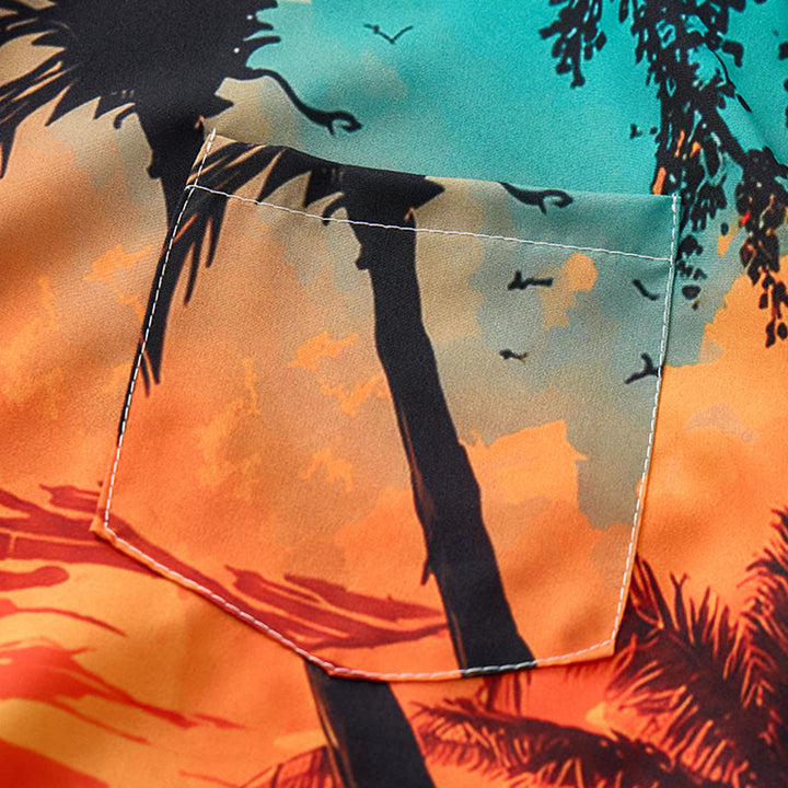 Men's Summer Travel Tropical Beach Sunset Printed Shirt - image 7