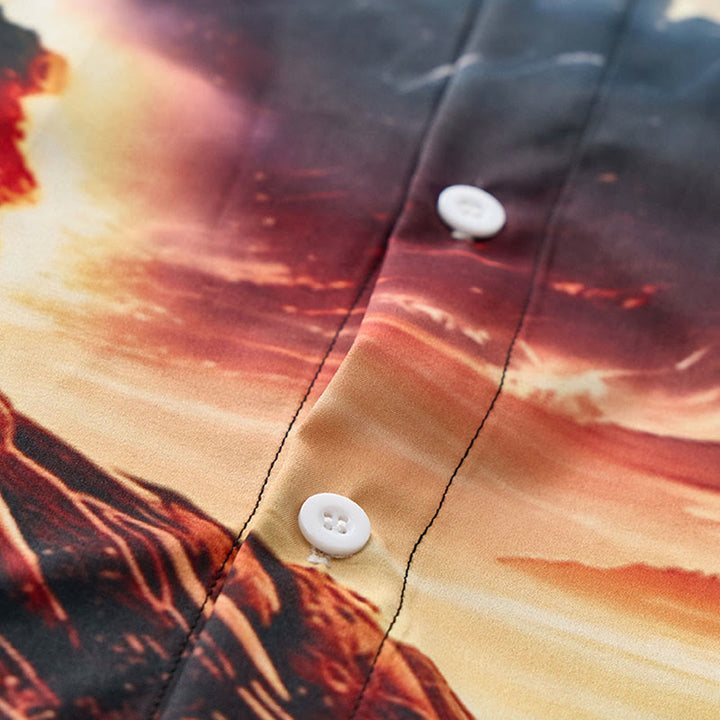 Men's Summer Vacation Ocean Lighthouse Sunset Wave 3d Print Shirt - image 5