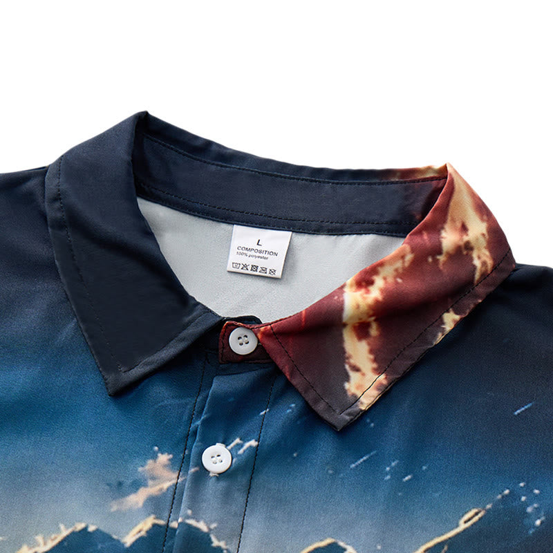 Men's Summer Vacation Ocean Lighthouse Sunset Wave 3d Print Shirt - image 4