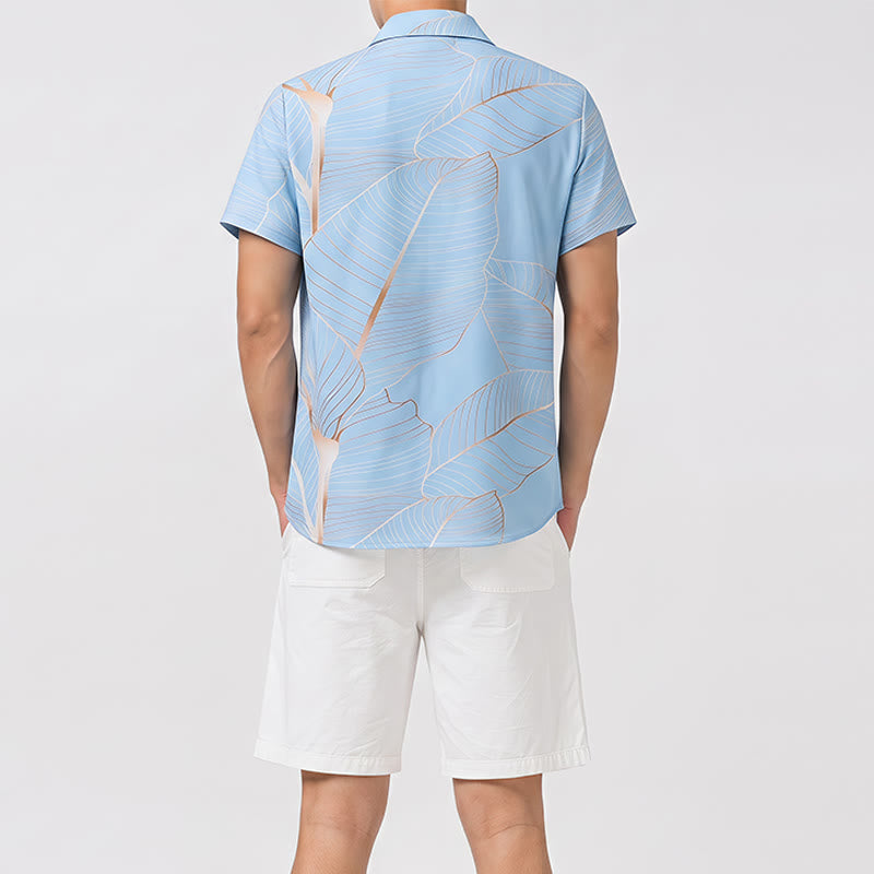 Men's Tropical Golden Banana Leaf 3D Summer Beach Shirt - image 3