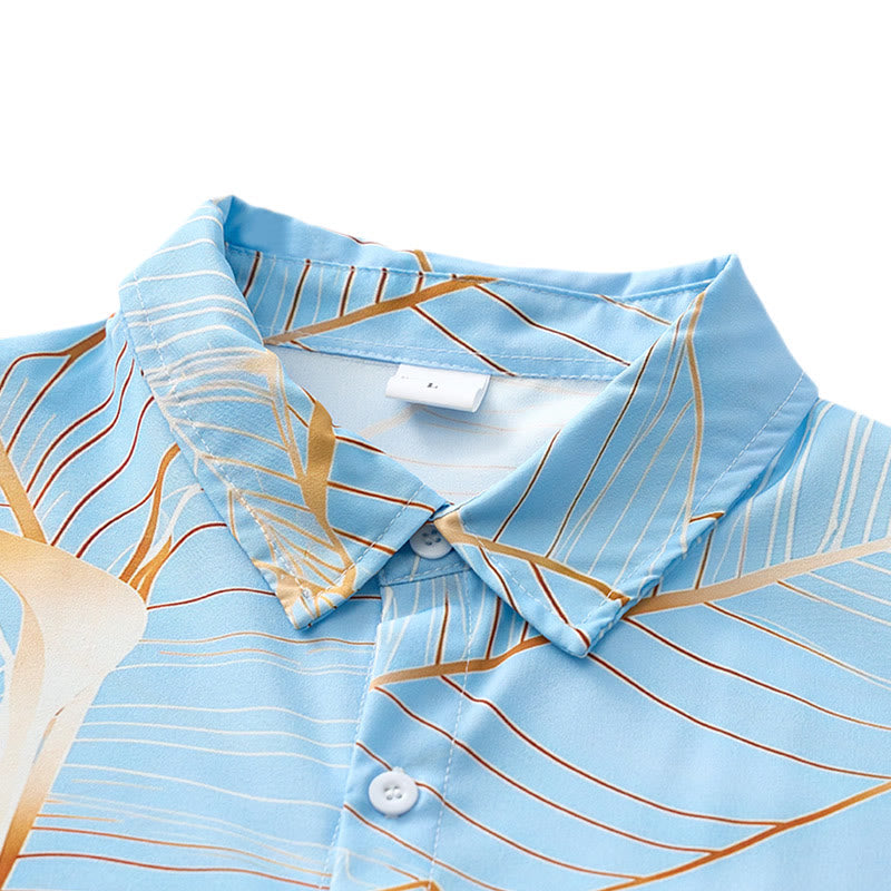 Men's Tropical Golden Banana Leaf 3D Summer Beach Shirt - image 4