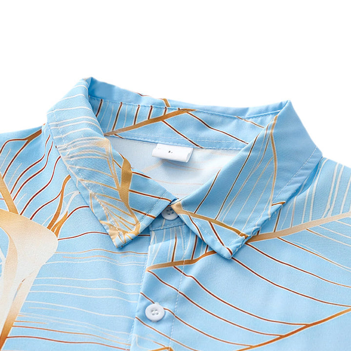 Men's Tropical Golden Banana Leaf 3D Summer Beach Shirt - image 4