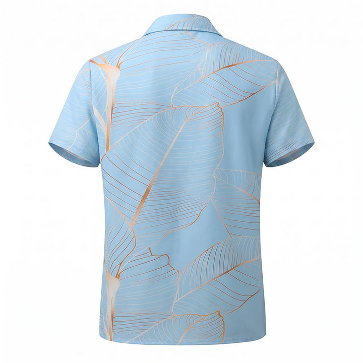 Men's Tropical Golden Banana Leaf 3D Summer Beach Shirt - image 11