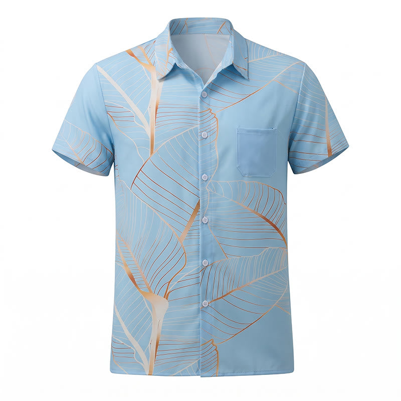 Men's Tropical Golden Banana Leaf 3D Summer Beach Shirt - image 10