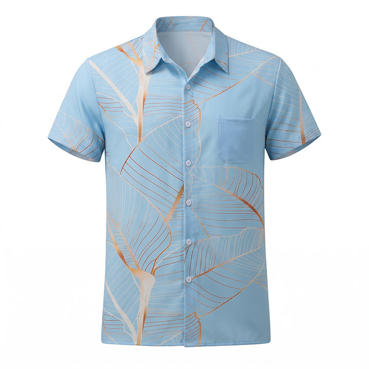 Men's Tropical Golden Banana Leaf 3D Summer Beach Shirt - image 10