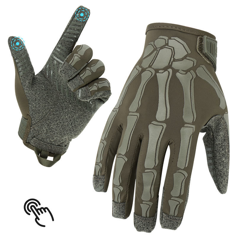 Skeleton Lightweight Summer Elastic Motorcycle Tactical Gloves - Dark Green - XL - image 2