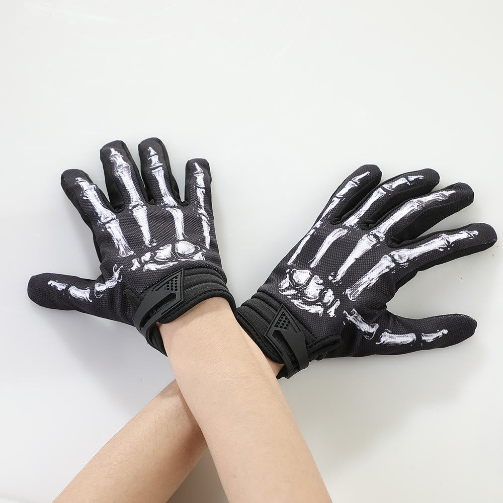 Rose Skeleton Motorcycle Touchscreen Full Finger Tactical Gloves - image 6