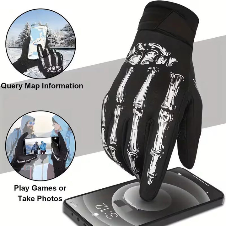 Rose Skeleton Motorcycle Touchscreen Full Finger Tactical Gloves - image 5