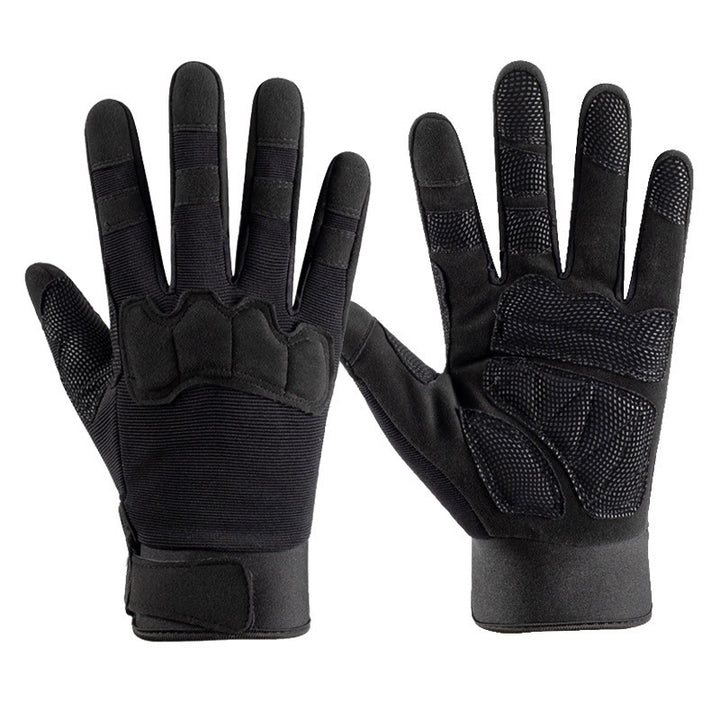 Full Finger Anti-Slip Padded Palm Military Tactical Gloves - Black - XL - image 2