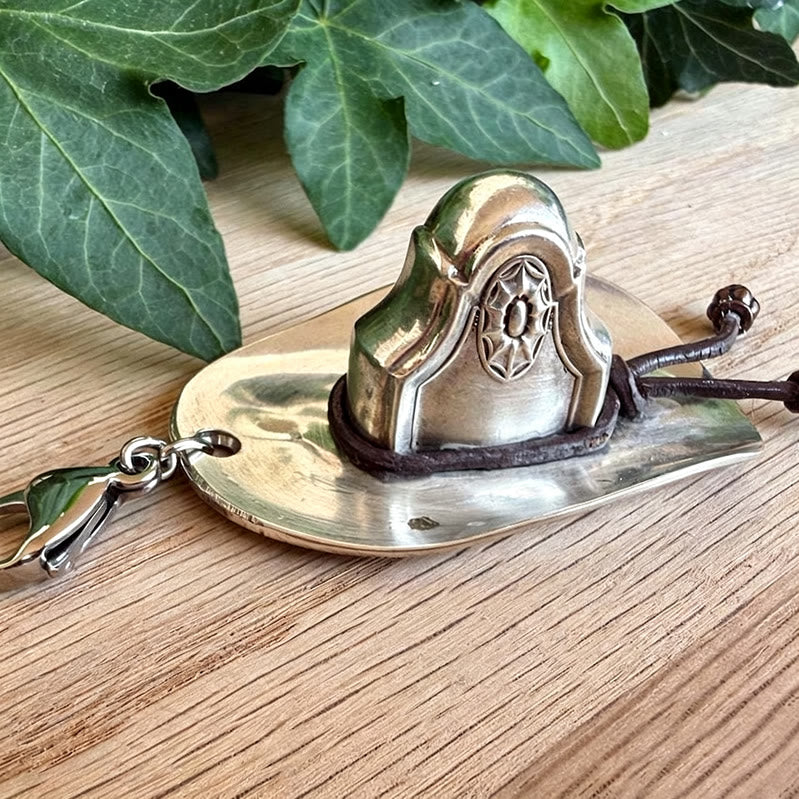 Cute Mini Floral Carving Cowboy Hat Keychain - Style #3 - image 2