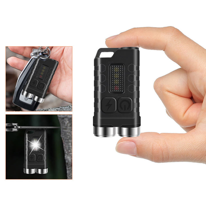 Outdoor Mini LED Dual Beam Rechargeable Flashlight Keychain - image 8