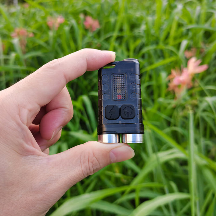 Outdoor Mini LED Dual Beam Rechargeable Flashlight Keychain - image 0