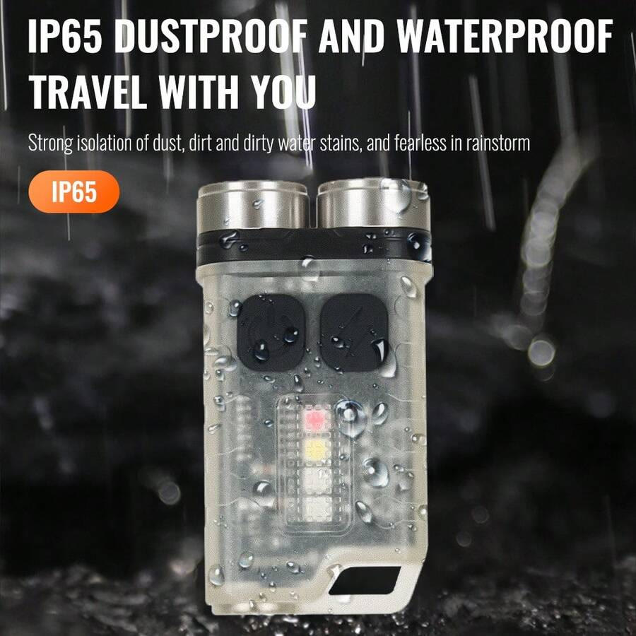 Outdoor Mini LED Dual Beam Rechargeable Flashlight Keychain - image 4