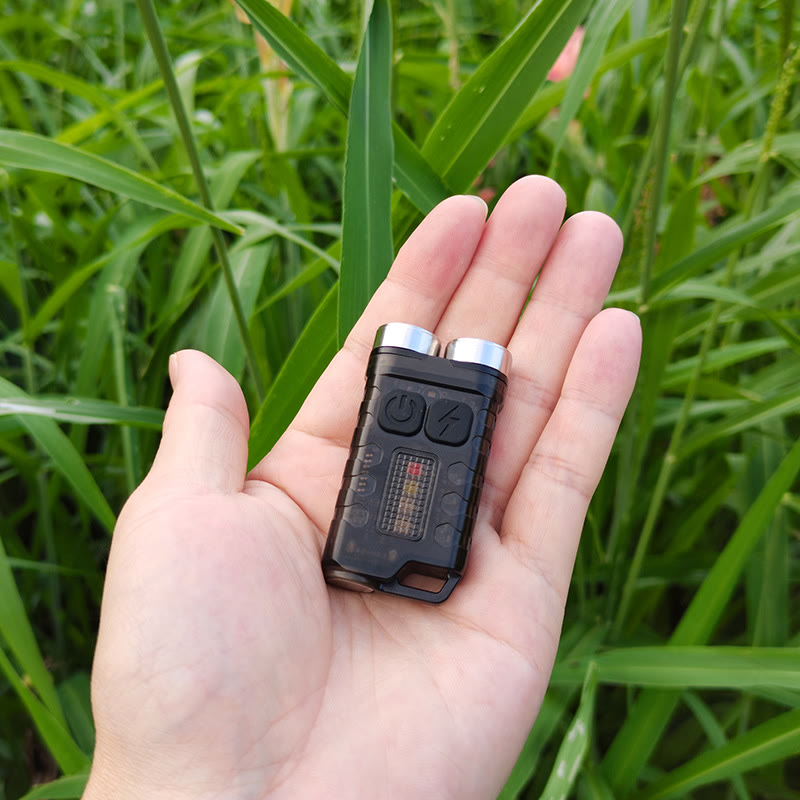Outdoor Mini LED Dual Beam Rechargeable Flashlight Keychain - image 6